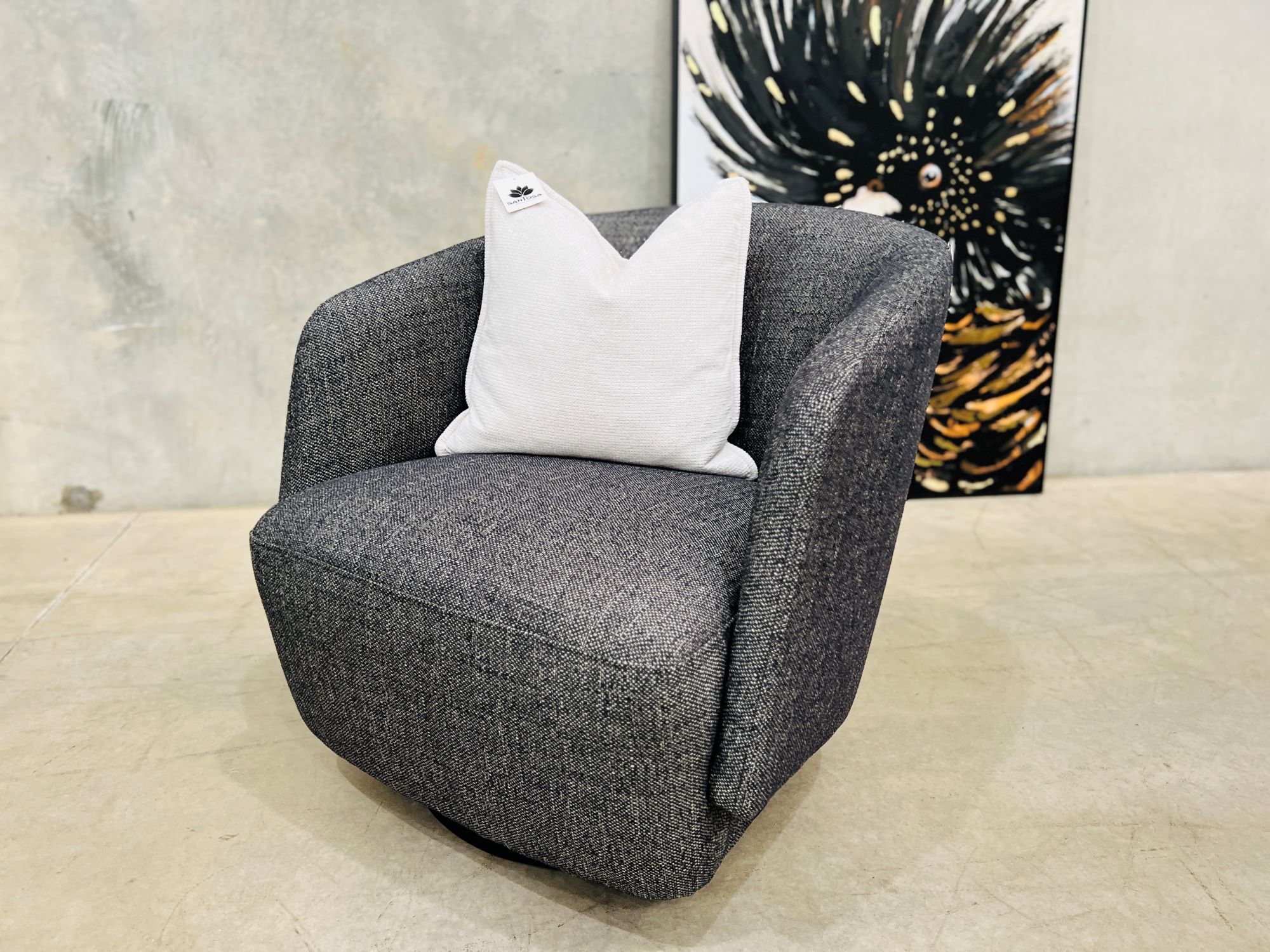 Fabric Lounge & Sofa: Brice Swivel Chair-Galaxy Fabric Sofa